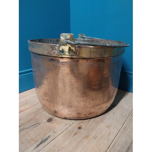 115A - 19th C. Brass and copper log bucket {69cm H x 52cm Dia.}