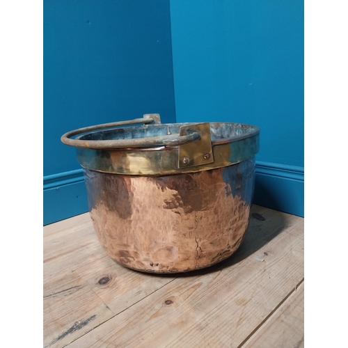 115B - 19th C. Brass and copper log bucket {59cm H x 42cm Dia.}