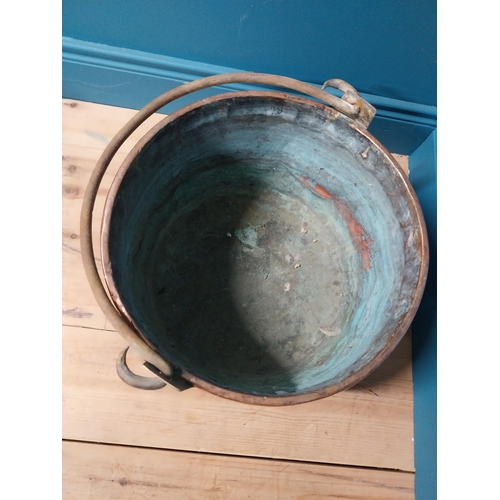 115B - 19th C. Brass and copper log bucket {59cm H x 42cm Dia.}