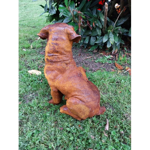 273 - Good quality cast iron model of a pug with puppies {32cm H x 24cm W x 19cm D}