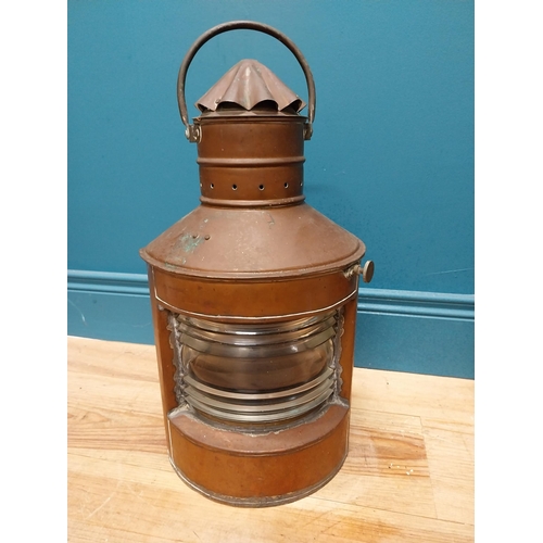 325A - Pair of 19th C. copper ships lanterns {53cm H x 24cm W x 26cm D}