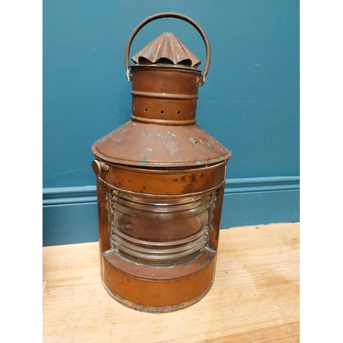 325A - Pair of 19th C. copper ships lanterns {53cm H x 24cm W x 26cm D}