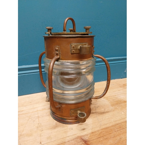 355A - 19th C. brass and copper ships lantern {23cm H x 28cm Dia}