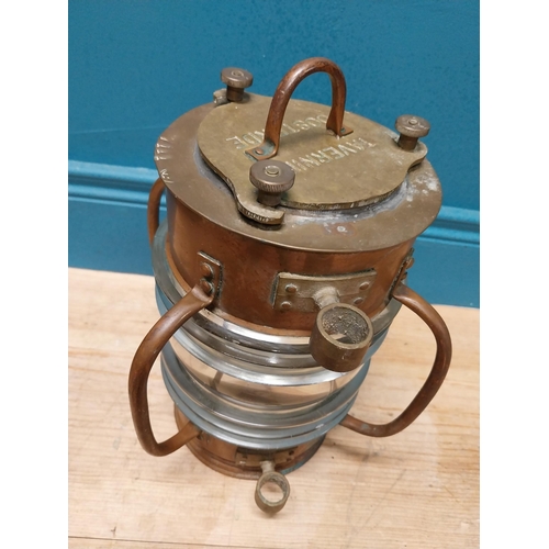 355A - 19th C. brass and copper ships lantern {23cm H x 28cm Dia}