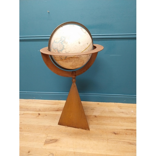 576A - World globe raised on metal stand {120cm H x 60cm Dia}