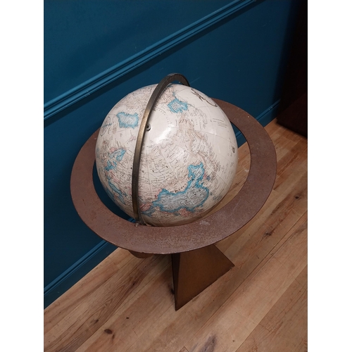 576A - World globe raised on metal stand {120cm H x 60cm Dia}