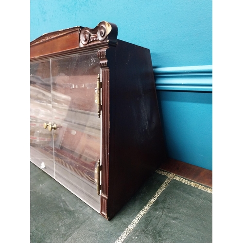 640A - Mahogany glazed cigar cabinet {34cm H x 44cm W x 22cm D}