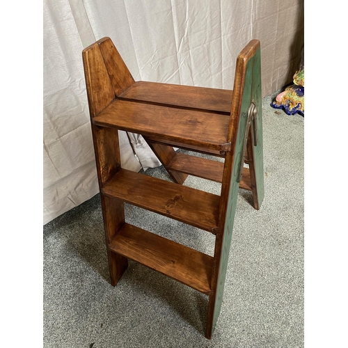 127A - Pine three step Guinness advertising ladder. {81 cm H x 43 cm W}.