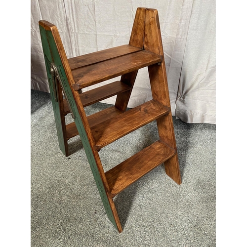 127A - Pine three step Guinness advertising ladder. {81 cm H x 43 cm W}.