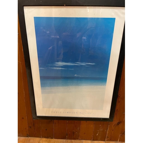 1382 - Chris Simpson Barbuda I framed coloured print {88 cm H x 66 cm W}.