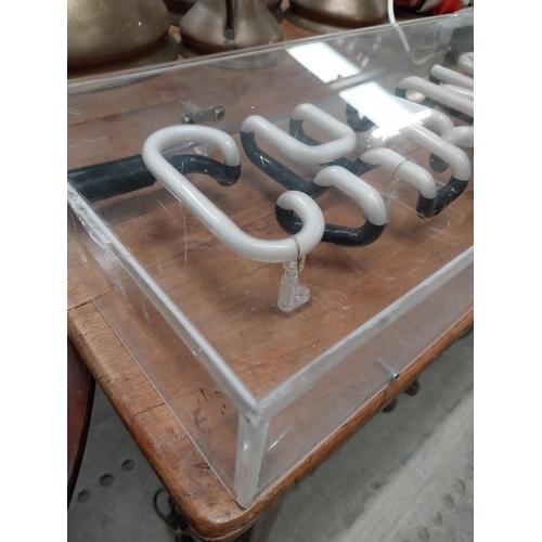 108 - Neon Changing Rooms Perspex light up sign in working order. {25 cm H x 125 cm W x 9 cm D}