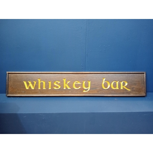 1135 - Whiskey bar painted advertising board {H 22cm x W 100cm x D 4cm }.