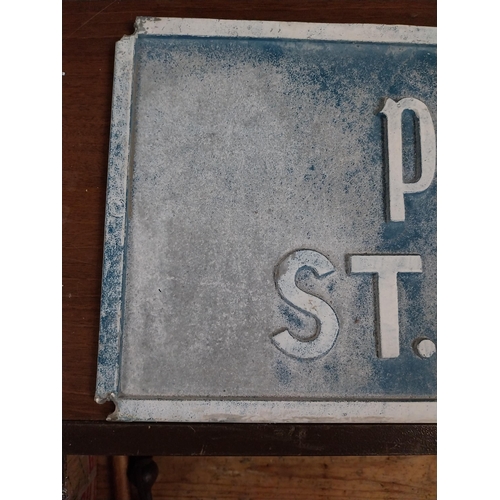 15 - St Kevin's Parade bi-lingual alloy street sign. {17 cm H x 120 cm W}.