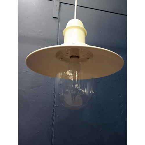 20a - Pair of metal industrial hanging lights {H 30cm x Dia 30cm }.