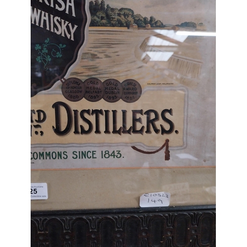 25 - Coleraine Whiskey Robt A Taylor Ltd Distillers framed showcard. {58 cm H x 73 cm W}.