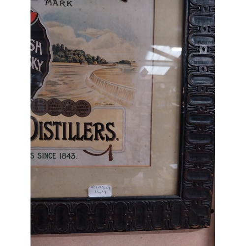 25 - Coleraine Whiskey Robt A Taylor Ltd Distillers framed showcard. {58 cm H x 73 cm W}.