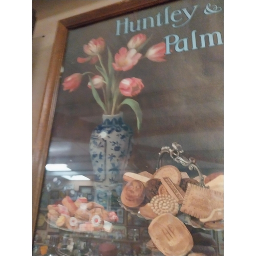 26 - Huntley and Palmers Biscuits framed showcard. {68 cm H x 51 cm W}.