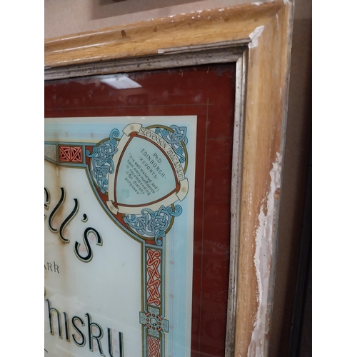 29 - Rare late 19th C. McConnell's Old Irish Whiskey Belfast reverse painted glass advertising sign mount... 