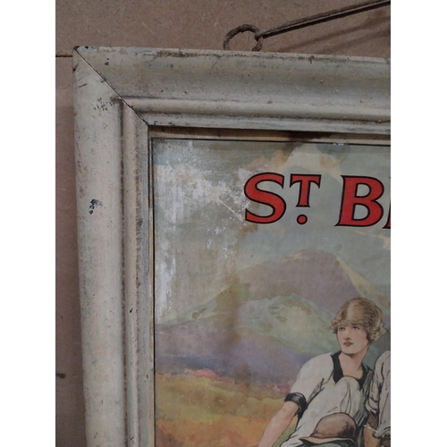 30 - St Bruno Flake framed advertising showcard. {44 cm H x 32 cm W}.