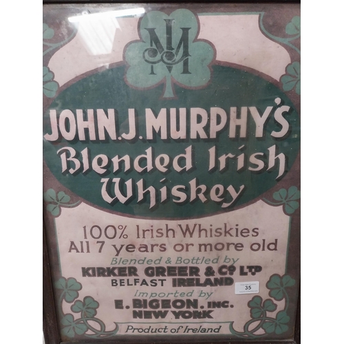 35 - John J Murphy's Blended Irish Whiskey Bottled by Kirker Greer and Co Ltd and Imported by E Bigeon Ne... 