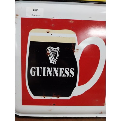 38 - Guinness for Sure tin plate advertising sign. {30 cm H x 60 cm W}.