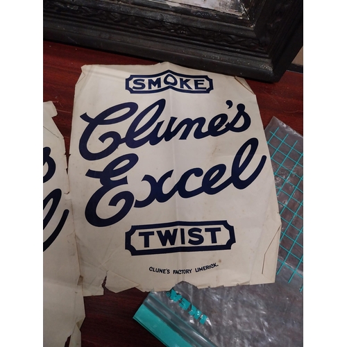 47 - Smoke Clunes Excel Twist paper advertisements. {24 cm H x 26 cm D}.