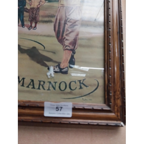 57 - Jameson Irish Whiskey Golf at Portmarnock advertising print mounted in gilt frame. {42 cm H x 59 cm ... 