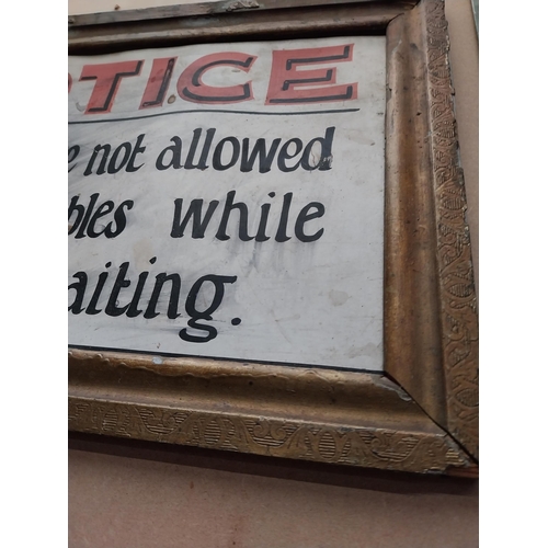 58 - Notice Patrons are not allowed to transfer Tables while others are waiting framed showcard. {41 cm H... 