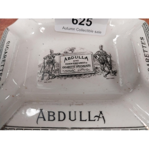 Abdulla cigarettes ceramic ashtray. {12 cm H x 10 cm W}