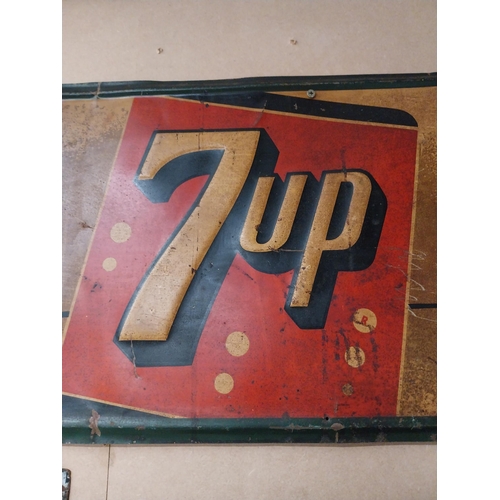 67 - Fresh Up with 7 Up tin plate advertising sign. {49 cm H x 104 cm W}.