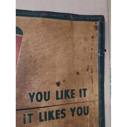 67 - Fresh Up with 7 Up tin plate advertising sign. {49 cm H x 104 cm W}.