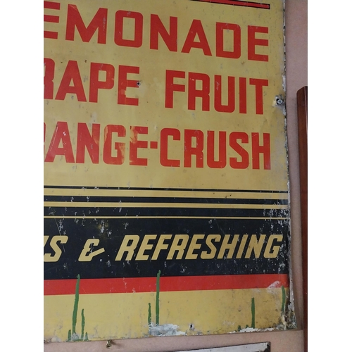 74 - Drink MacLennan's Lemonade tin plate advertising sign. {73 cm H x 60 cm W}.