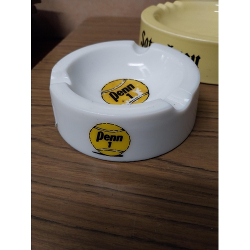 96 - Satzenbrau ceramic advertising ashtray  {5 cm H x 20 cm Dia.} and Penn 1 glass ashtray. {4 cm H x 14... 