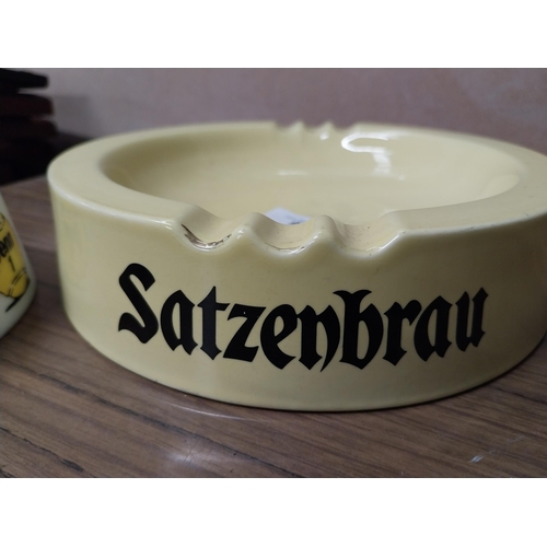 96 - Satzenbrau ceramic advertising ashtray  {5 cm H x 20 cm Dia.} and Penn 1 glass ashtray. {4 cm H x 14... 