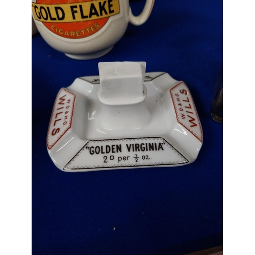 805 - Wills's Golden Virginia ceramic match strike. {6 cm H x 14 cm W x 11 cm D}.