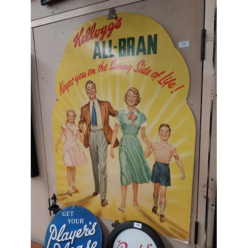 808 - 1950's Kellogg's All Bran keeps you on the sunny side cardboard showcard. {100 cm H x 75 cm W}.