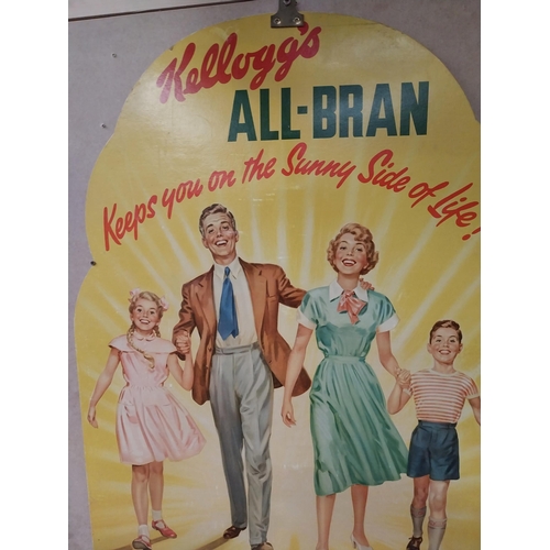 808 - 1950's Kellogg's All Bran keeps you on the sunny side cardboard showcard. {100 cm H x 75 cm W}.