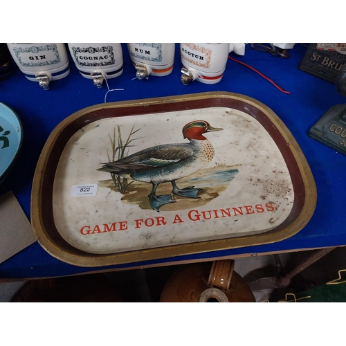 822 - Game for a Guinness tin plate drinks tray. {31 cm H x 41 cm W}