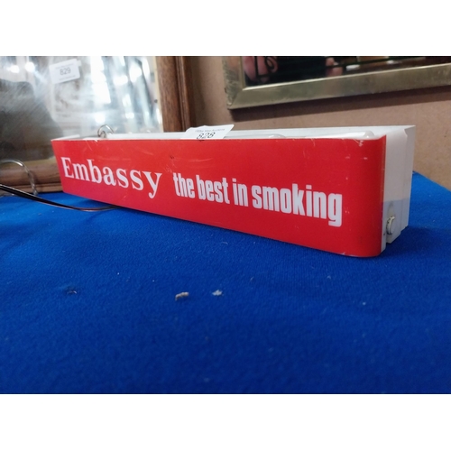 828 - Embassy Regal Cigarettes light up shelf sign.{6 cm H x 29 cm W}