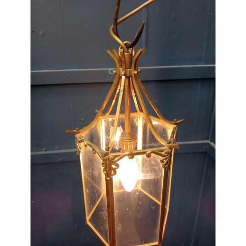 136D - Copper Moroccan hanging style lantern  {H 75cm x Dia 35cm }.