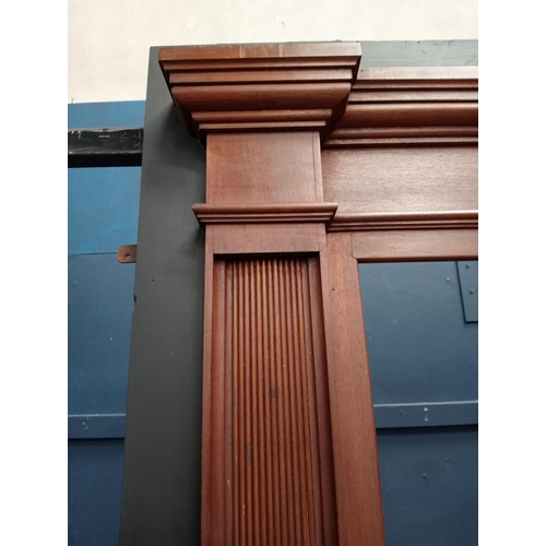 142 - Decorative 29th c. mahogany door surround. {H 224cm x W 148cm x D 10cm Inside W 100cm }.