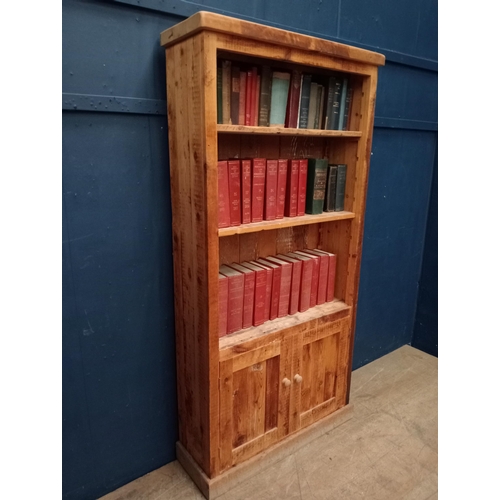 149 - 20th C. Driftwood bookcase with three shelves over two doors {w 87cm x H 183cm x D 28cm}.