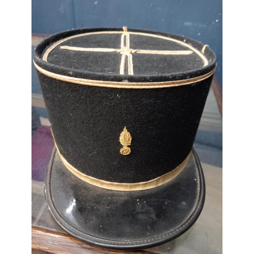 174 - French Gendarme hat. {H 10cm x W 17cm x Dia 20cm }.