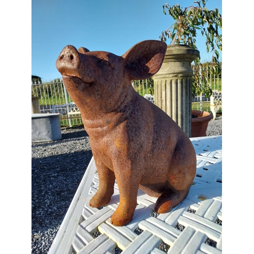 200 - Two cast iron models of pigs. {29 cm H x 17 cm W x 28 cm D}.