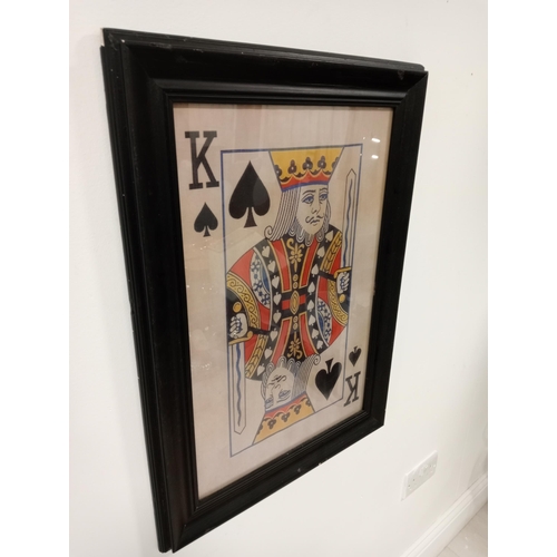 230 - Framed King of spades print. {H 54 cm x W 34}.