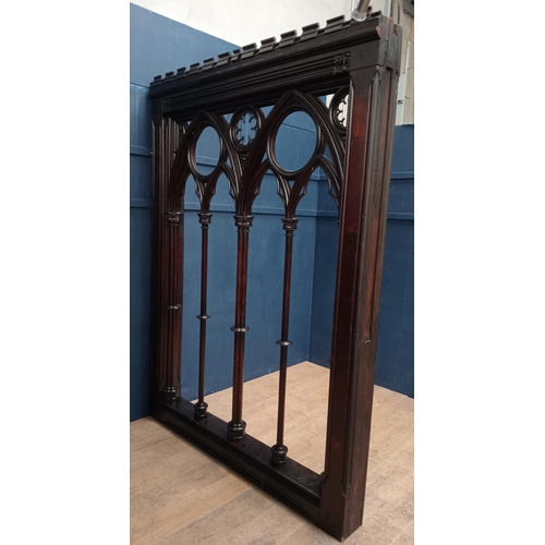 241 - Carved oak divider in the Gothic style. {H 240cm x W 18cm x D 174cm}.