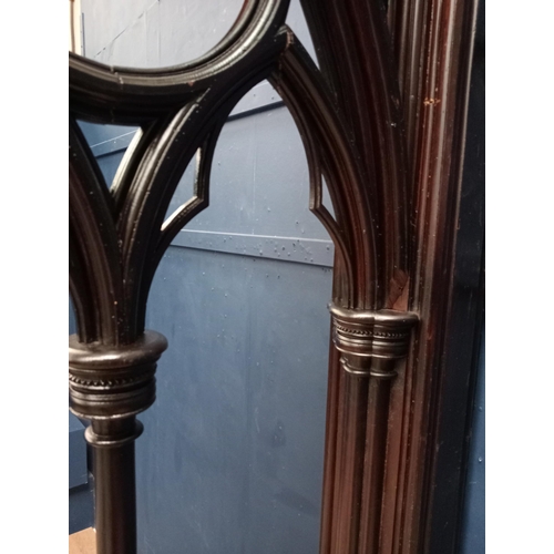 241 - Carved oak divider in the Gothic style. {H 240cm x W 18cm x D 174cm}.