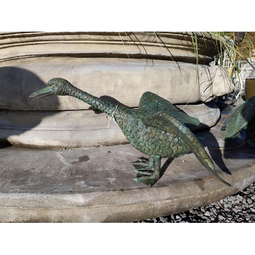 269 - Exceptional quality bronze sculpture of Duck. {30 cm H x 59 cm W  x 39 cm D}.