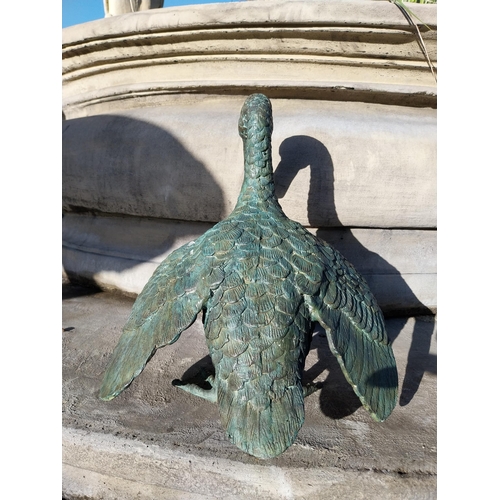 270 - Exceptional quality bronze sculpture of Duck. {36 cm H x 33 cm W  x 29 cm D}.