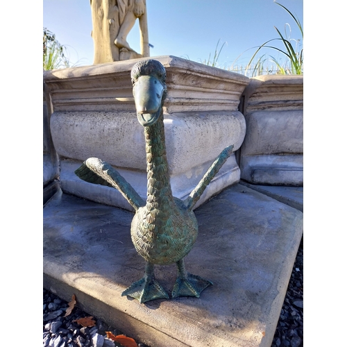 271 - Exceptional quality bronze sculpture of Duck. {42 cm H x 45 cm W  x 41 cm D}.